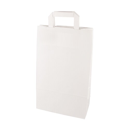 PAPSTAR 400 Tragetaschen, Papier 36 cm x 22 cm x 10 cm weiss mit Tragegriff