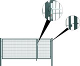thumbnail of Gartentor Zauntor Einfahrtstor Stabmattenzaun Doppelflügel Grün 1600 x 3500 mm
