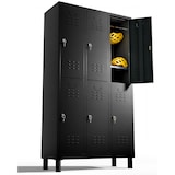 thumbnail of TwinThink Taquillas Vestuario 180cm de 6 Puertas Taquilla Metalica con Llave Taquillas Vestuario 6 Puertas Taquilla Vestuario Metalicas (Negro)