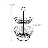 thumbnail of Relaxdays Obstkorb Etagere 2-stöckig, Obstschale für die Küche, moderner Metallkorb für Obst und Gemüse, Metall, schwarz