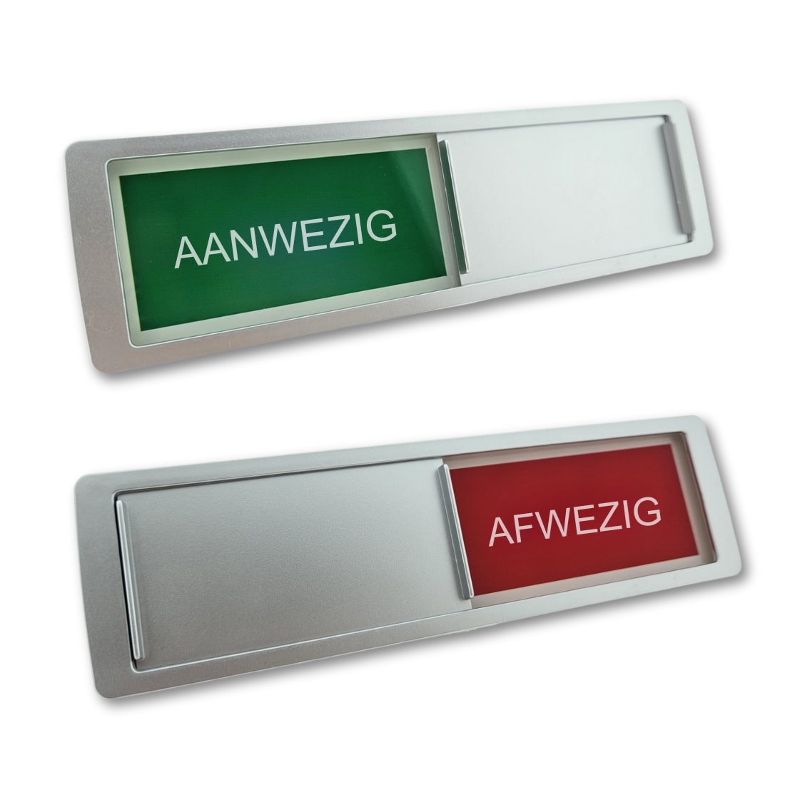 CombiCraft schuifbordje met "Aanwezig-Afwezig" in zilver 178 x 50 mm - per 1 stuk