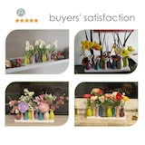 thumbnail of Jinfa Handgefertigte kleine Keramik Deko Blumenvasen Set aus 5 Vasen in bunt auf einem Tablett