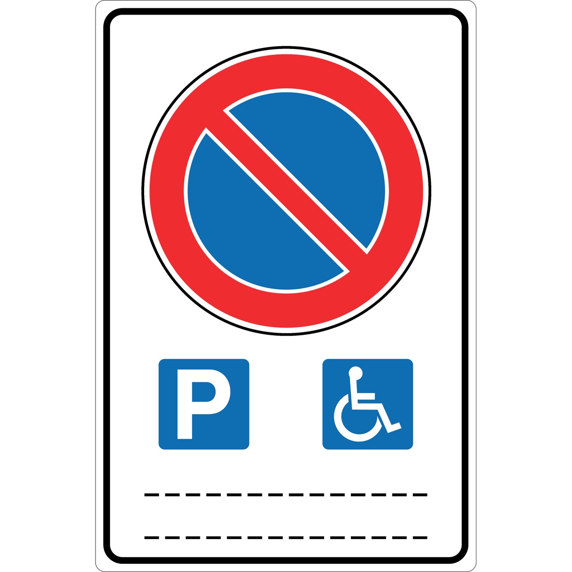 cartello alluminio rifrangente 400x600 mm parcheggio riservato persone diversamente abili