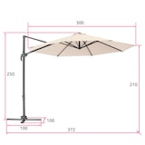 thumbnail of tectake Ombrellone Daria con involucro protettivo e pedale, Ø 300 cm - beige - 403133