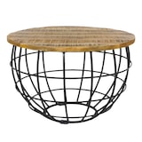 thumbnail of Couchtisch Wohnzimmer-Tisch rund  ø 55 cm  Beistelltisch Metall Gestell Tischplatte Holz massiv : tabacco