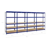 thumbnail of PROREGAL 4x Schwerlastregal Tiger | HxBxT 180x90x60 cm | Fachlast 265kg | Blau | Stecksystem Lagerregal Regalsystem 4 Stk.