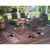 thumbnail of 6er-Set Esszimmerstuhl HWC-C41, Stuhl Küchenstuhl, höhenverstellbar drehbar, Stoff/Textil FSC® ~ grau