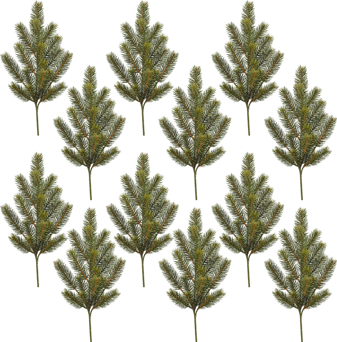 CREATIV green künstliche Pflanze Tannenzweig, 51cm, 12er Set