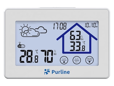 Estación meteorológica táctil con higrómetro y sensor exterior