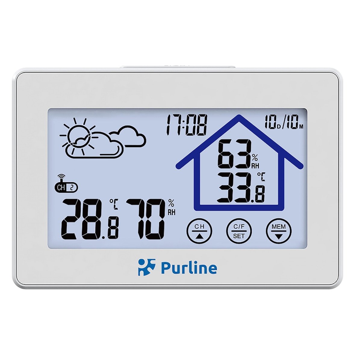Station météo tactile avec hygromètre et capteur extérieur