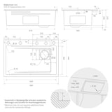 thumbnail of ML-Design Spülbecken Edelstahl 68 × 46 cm Anthrazit – Moderne Einbauspüle mit Wasserfall-Design, ausziehbarem Wasserhahn & Zubehör, rechteckig