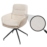 thumbnail of Esszimmerstuhl HWC-K32, Küchenstuhl Lehnstuhl Stuhl, drehbar Auto-Position, Stoff MVG ~ creme-beige