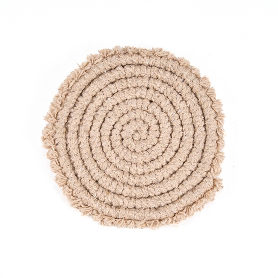 Bazar Bizar Onderzetter van katoen 12x12 cm beige