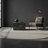 thumbnail of Teppich Flur Einfarbig Elegant Waschbar Strapazierfähig Schlafzimmer Schadstoffgeprüft Rund Creme 200x200 cm – CIMA von Kadima Design