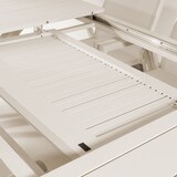 thumbnail of Conjunto de mesas e cadeiras de exterior, empilháveis, Alumínio e têxtil, Branco envelhecido, Mesa: 170x100x75 Cadeiras: 70x57x110