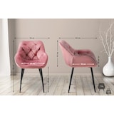 thumbnail of Set de 2 Sillas de comedor Tanna en terciopelo Rosa