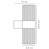 thumbnail of Applique murale KYKLOP Ripple Aluminium Noir, H.25.4 - IP54 - GU10 / Extérieur