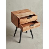 thumbnail of Industrial Nachtkonsole aus Akazien-Massivholz, Hochwertiges Handmade Unikat, Braun Grau. 47x35x65 cm | Kadima Design