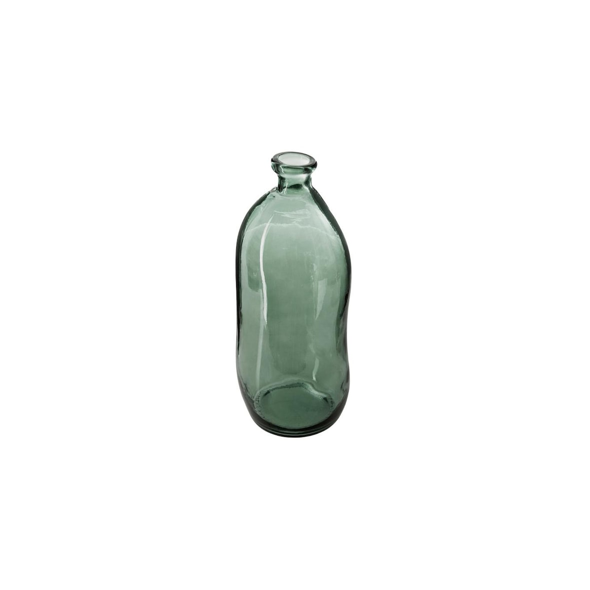 Vase bouteille en verre recyclé Vert kaki H 35 cm