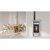 thumbnail of MF - Estufa de Pellets Canalizable Modelo VALERIA de 17 kW con 2 Canalizaciones Independientes para Calentar hasta 460 m³ - Blanco