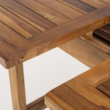 thumbnail of Mesa de jardín extensible 120/180 cm de madera teca, Redonda, Madera teca grado A, Tamaño: 120/180x77 cm, Tratamiento al agua aplicado