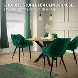 thumbnail of Esszimmerstuhl 4er Set Dunkelgrün Samtbezug mit Metallbeinen inkl. Montagematerial
