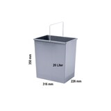 thumbnail of Hailo Inneneimer 1220969 grau 20 L 316 x 226 x 350 mm mit Henkel