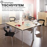 thumbnail of bümö Multifunktionstisch Buche, Tisch 160 x 69 cm, Tischfuß rund in schwarz - Tisch Trapez, Besprechungstisch System D-Serie, Konferenztisch,