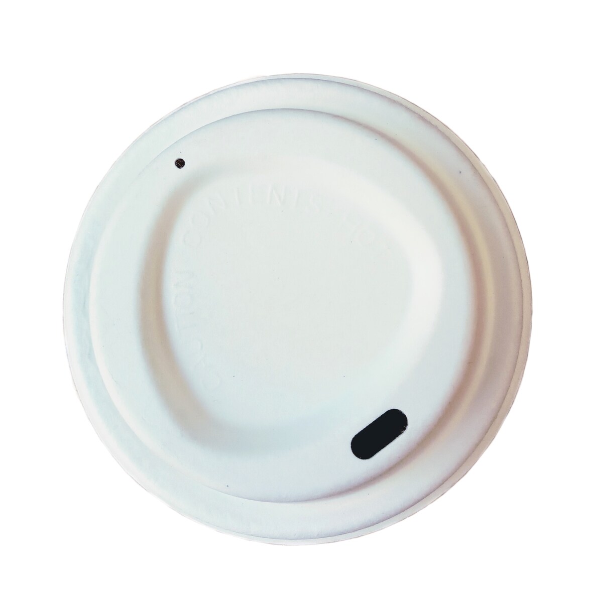 500x  Bio Bagasse Deckel für Coffee to-go Becher 0,2l-0,3l (8oz-12oz) weiß 80mm