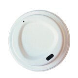 thumbnail of 500x  Bio Bagasse Deckel für Coffee to-go Becher 0,2l-0,3l (8oz-12oz) weiß 80mm