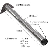 thumbnail of 4 x Tischfuß Ø60 mm SCHWARZ MATT Tischbeine Möbelfuß |Höhe 1100 mm|höhenverstellbar + 30 mm