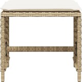 thumbnail of vidaXL Gartenhocker mit Kissen 4 Stk., Hocker mit abnehmbarem waschbarem Bezug, Gartenstuhl mit Stahlrahmen, Sitzhocker Gartenmöbel, Beige Poly Rattan