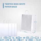 thumbnail of 100 Weiße Papiertüten mit Henkeln 32X12X42cm - Tasche für Einkäufe, Geschenke, Hochzeiten