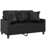 thumbnail of vidaXL 2-Sitzer-Sofa mit Zierkissen Schwarz 120 cm Kunstleder