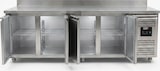 thumbnail of Romux® Kühltisch mit 4 Türen 223x70 cm mit Luftkühlung | Theken Kühlschrank aus Edelstahl mit Kapazität 553 L und Leistung 350 W