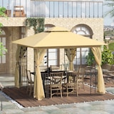 thumbnail of Carpa para Exterior 3x3 m Cenador con Mosquitera Doble Techo Ventilado Beige