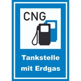 thumbnail of Tankstelle mit Erdgas Schild A4 Rückseite selbstklebend