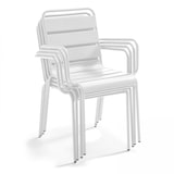 thumbnail of Ensemble table de terrasse et 8 fauteuils en métal blanc - Oviala
