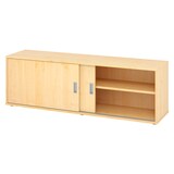 thumbnail of bümö Lowboard Schiebetürenschrank in Ahorn - Büromöbel Sideboard aus Holz, 160 cm breit, Büroschrank nur 40 cm schmal, Büro Schrank mit Schiebetüren