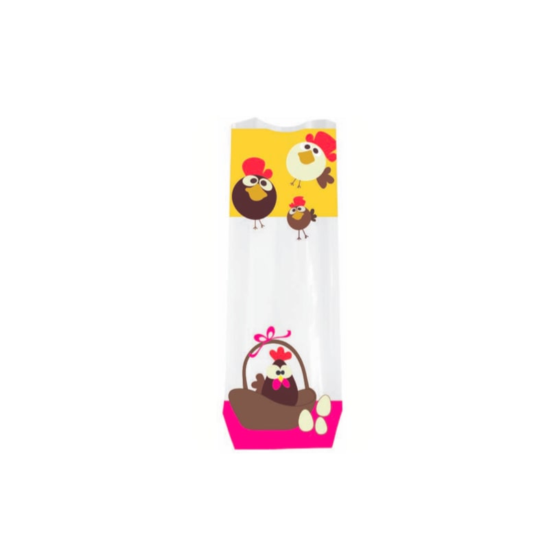 Sac transparents avec décor pour chocolats de Pâques 305 x 140 mm