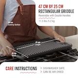 thumbnail of Victoria Plancha Cocina Hierro Fundido Esmaltado Inducción, Parrilla Reversible 47X25cm, Fuego Barbacoa, VIC-31770, Negro