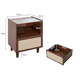 thumbnail of COSTWAY comodino in rattan, set di 2, comodino in bambù con cassetto, tavolo da letto con piano da tavolo in vetro e compartimento aperto
