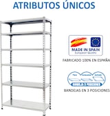 thumbnail of SimonRack Estantería Metálica, 2500x1200x500 mm, 6 Alturas, Bandeja Metal, 200 kg de Punto Flexión, Galvanizado - Simonclick