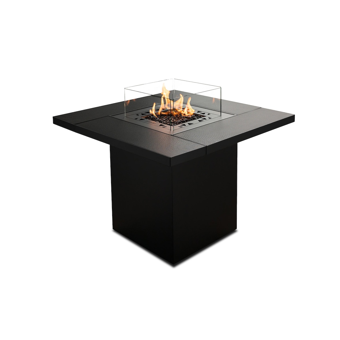 MF - Tavolo braciere da esterno a gas Square Table fino a 10 kW in acciaio zincato nero