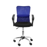 thumbnail of Cardenete Silla  con mecanismo giratorio, brazos fijos y asiento  color azul y asiento tapizado en tejido de malla color negro
