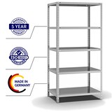 thumbnail of PROREGAL Fachbodenregal Schraubsystem | Grundregal | HxBxT 200x100x60cm | 5 Ebenen | Fachlast 200 kg | Beidseitig nutzbar | Verzinkt