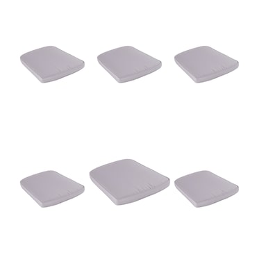 Pack 6 cojines para sillas de jardín, Forma curva, color piedra, Tamaño 45x47x5 cm, Repelente al agua, Desenfundable