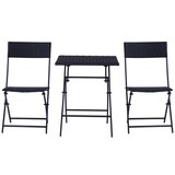 thumbnail of Outsunny Set Tavolino e Sedie da Giardino Pieghevoli in Rattan PE Nero