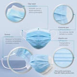 thumbnail of Baena Salud - 50 mascherine igieniche chirurgiche monouso, Tipo IIR, in blu, filtrazione (BFE) 98%