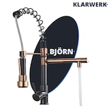 thumbnail of Björn | Keuken zwart rosé goud gastronomisch | Twee douches | Professionele roestvrijstalen keukenkraan | Restaurant met dubbele spoelbak